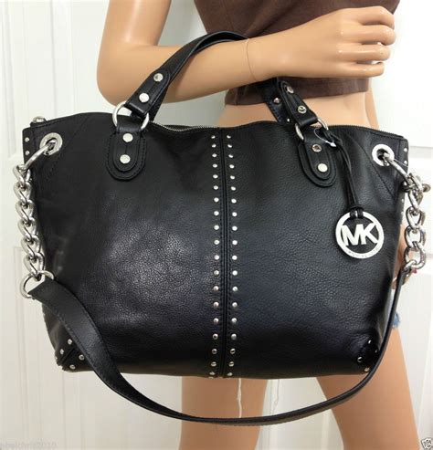 michael kors black rhinestone bag|Michael Kors silver purses.